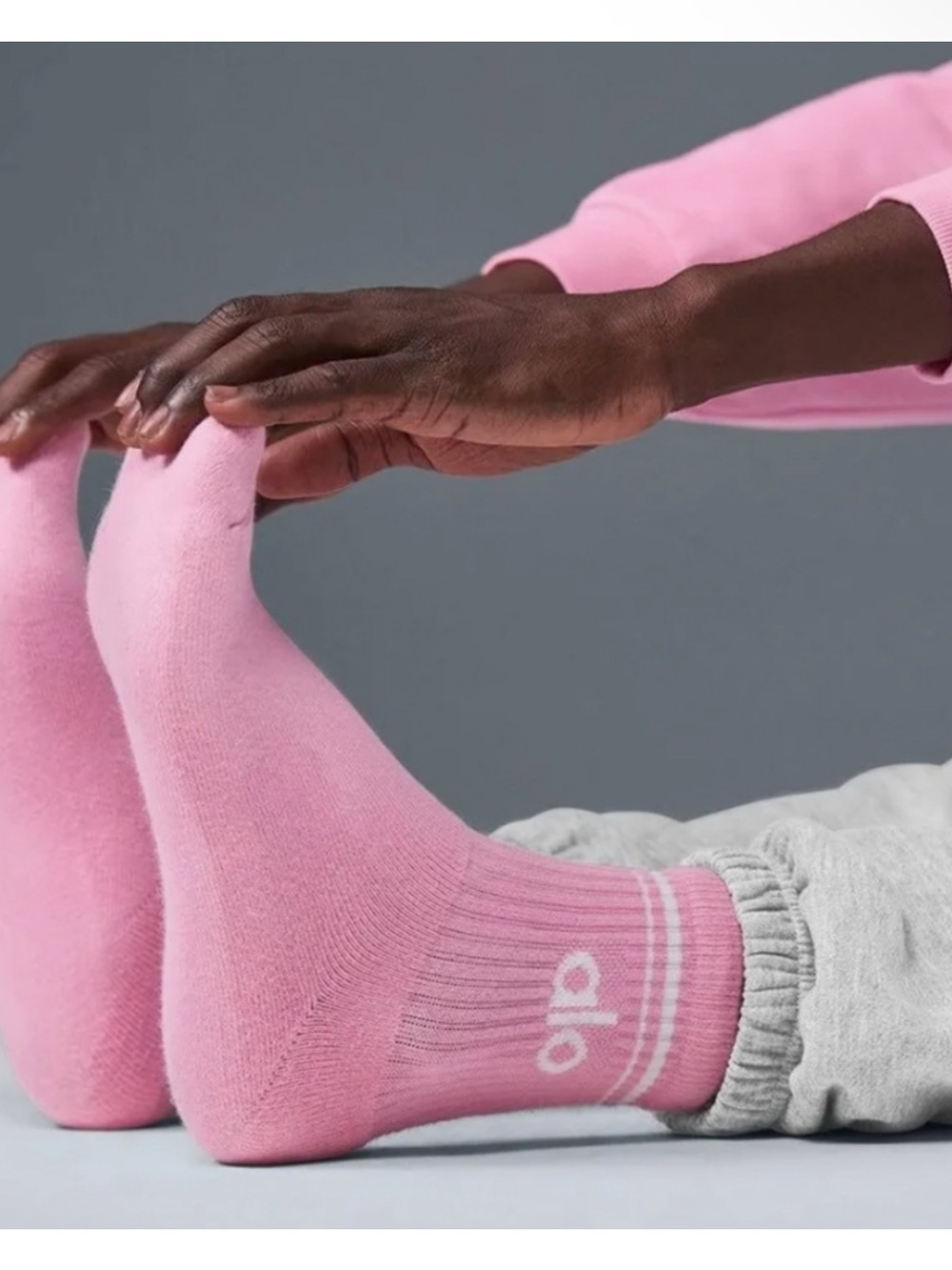 ALO Socks Sweet Pink Med Unisex Half Crew